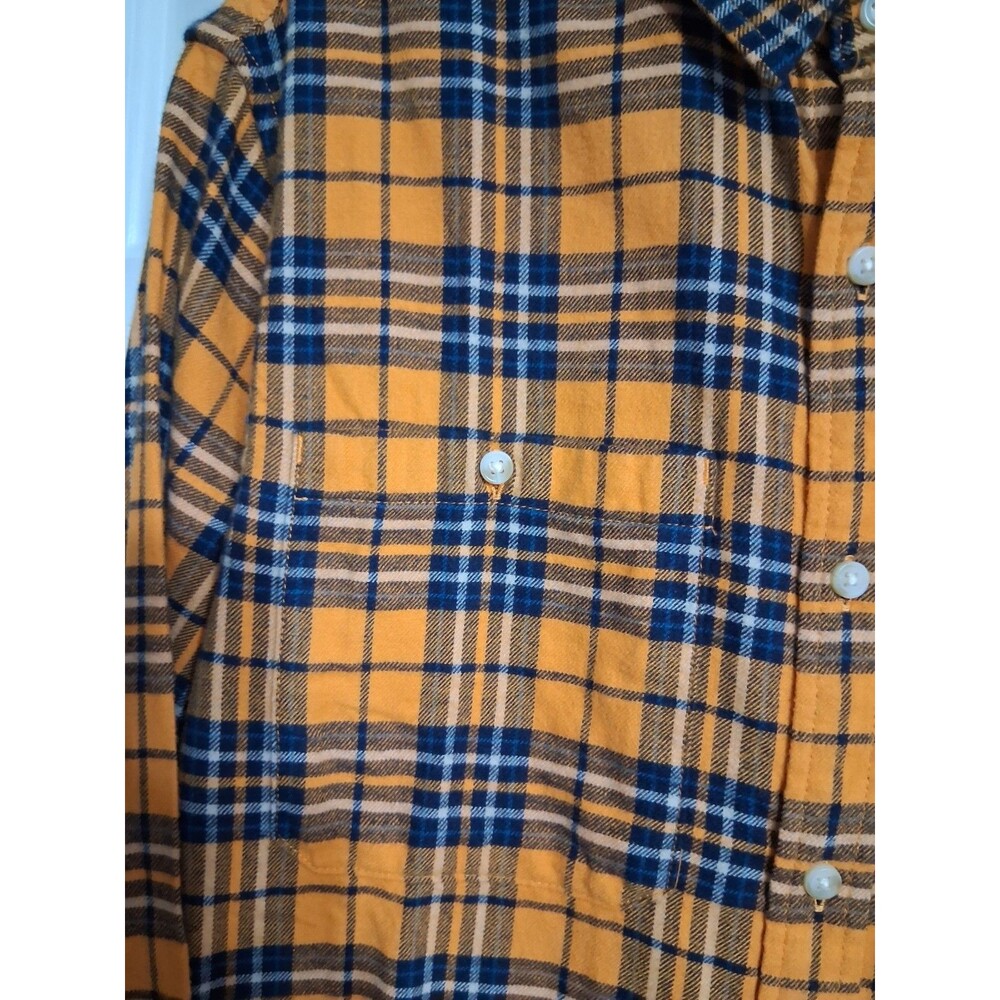 NWT Men's Mutual Weave Orange plaid Flannel Shirt Size M - Picture 3 of 6